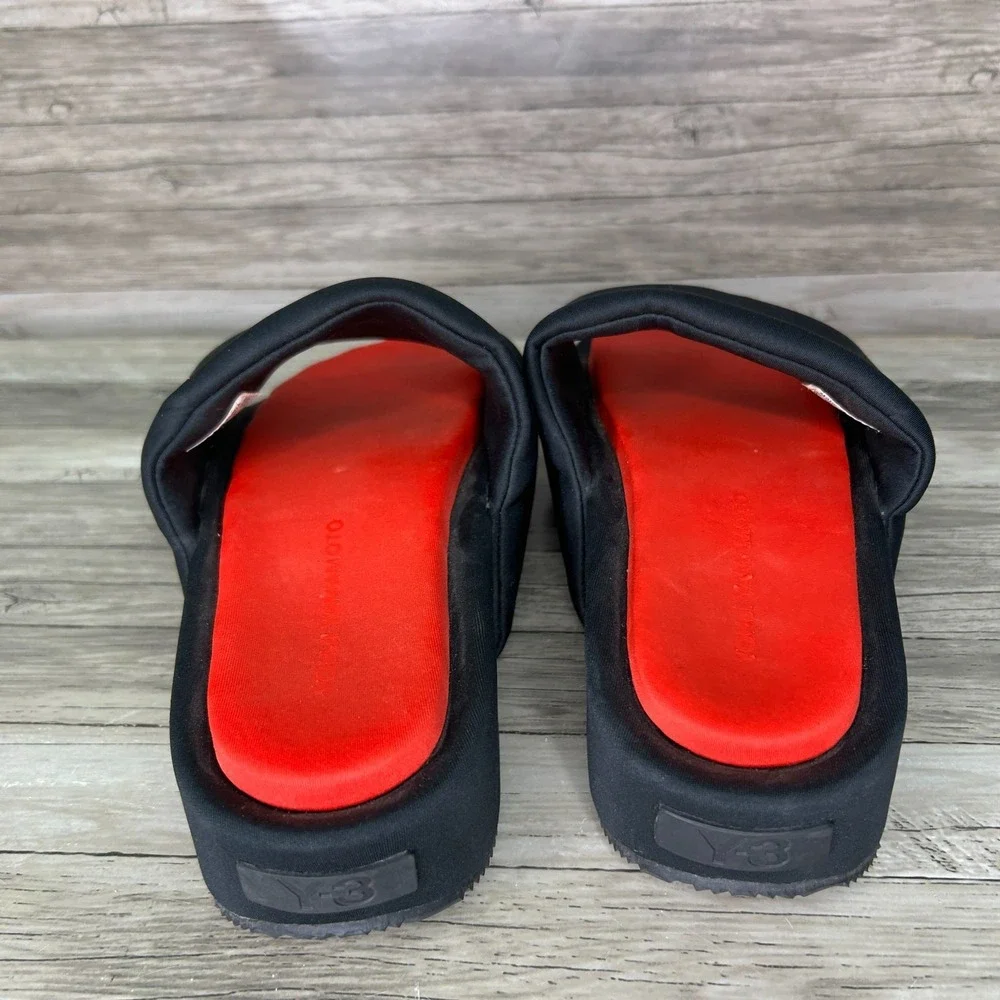 Adidas Y-3 Slides Yohji Yamamoto Black Red Slide Sandals Platform Size 8 Mens